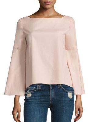 Alice + Olivia Shirley Crossback Cotton Bell Sleeves Crop Tunic