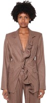 Thumbnail for your product : Unravel Ruffled Wool Blend Blazer
