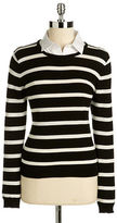 Thumbnail for your product : Vince Camuto Petite Detachable Collar Striped Sweater