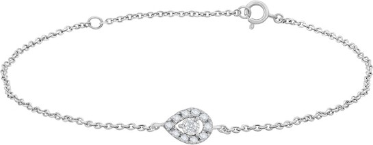 Zales 1/20 CT. T.w. Diamond Pear-Shaped Frame Chain Bracelet in 10K White Gold - 7.5\