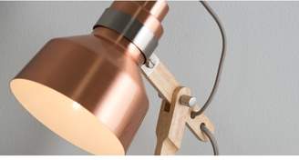 Brett Table Lamp, Wood and Brushed Copper