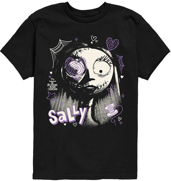 Disney's The Nightmare Before Christmas Sally Boys 8-20 Face Doodles Graphic Tee