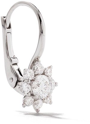 As 29 18k white gold diamond Star Cluster hoop earrings