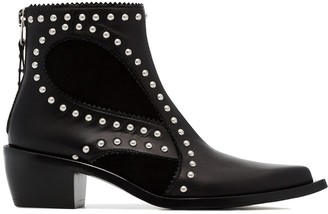 Alexander McQueen Black Cowboy 40 Studded Leather Boot