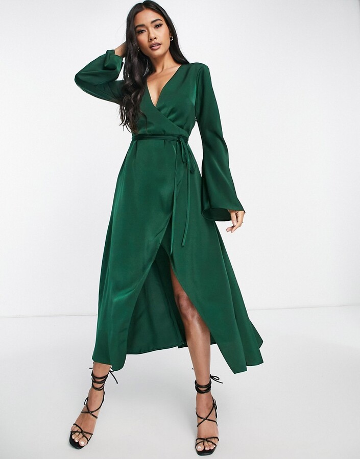 Forest Green Wrap Dress | Shop The Largest Collection | ShopStyle