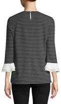 Thumbnail for your product : Karl Lagerfeld Paris Stripe Bell-Sleeve Top