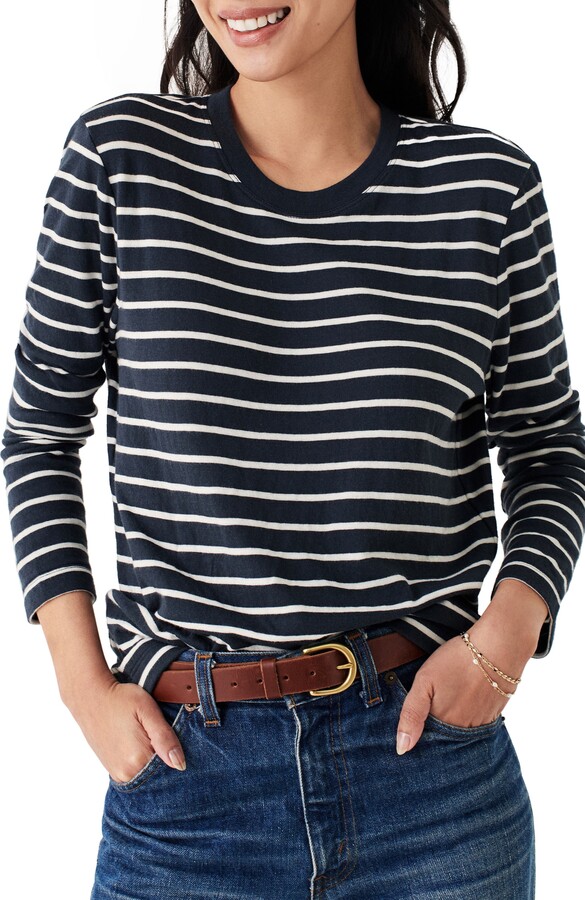 Navy And White Striped Top | ShopStyle