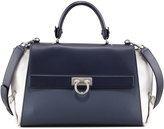 Thumbnail for your product : Ferragamo Sofia Leather Satchel Bag, Blue/Gray