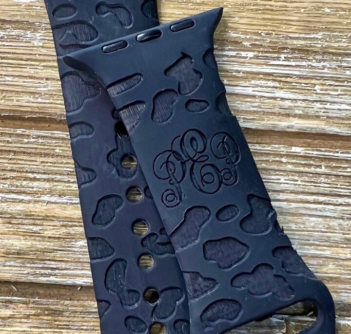 Personalized Watch Band For Apple Silicone Laser Engraved Leopard 38mm 41mm 42mm 44mm 45mm 49mm Gift