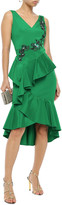 Thumbnail for your product : Marchesa Notte Notte Ruffled Embellished Crepe Dress
