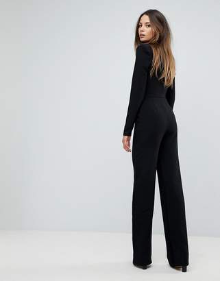 ASOS Tall Tailored Sweetheart Neck Jumpsuit With Shoulder Pads