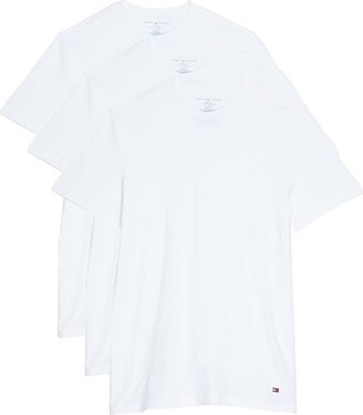 Tommy Hilfiger Cotton Classics Short Sleeve Crew Neck 3-Pack (White) Men's Clothing