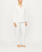 Thumbnail for your product : The White Company Classic button-up stretch-jersey pyjama set