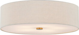 Justice Design Group Textile - Classic Drum Flush-Mount -Linen Fabric Shade - 30"D x 30"W x 7.25"H