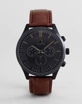Thumbnail for your product : ASOS Design Watch With Crocodile Emboss Strap And Contrast Black Case