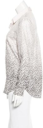 Band Of Outsiders Silk Leopard Print Top