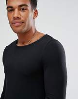 Thumbnail for your product : ASOS Design DESIGN extreme muscle fit long sleeve t-shirt with boat neck in black