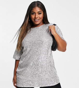 Silver Sequin Plus Size Tops | Shop the world's largest collection of  fashion | ShopStyle UK