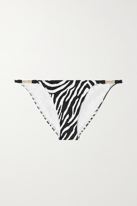 Vix Fiorella Embellished Zebra-print Bikini Briefs - Animal print