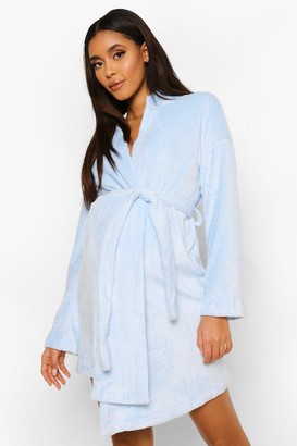 boohoo Maternity Mummy Embroidered Soft Dressing Gown - ShopStyle