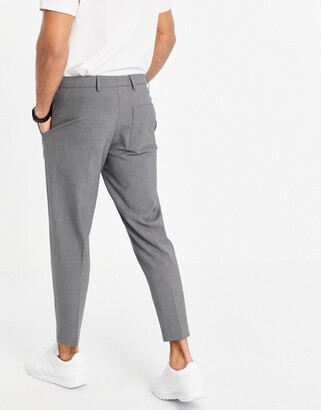 Selected slim tapered suit pants in gray - ShopStyle