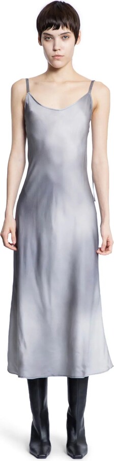 Acne Studios Vestito sottoveste in raso fluido stampato