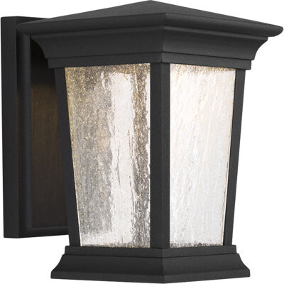 Arrive Black Water Glass Outdoor Wall Lantern