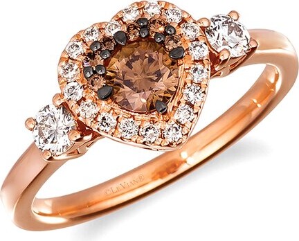 LeVian Chocolate & Strawberry 14K Rose Gold 0.67 ct. tw. Diamond Half-Eternity Ring