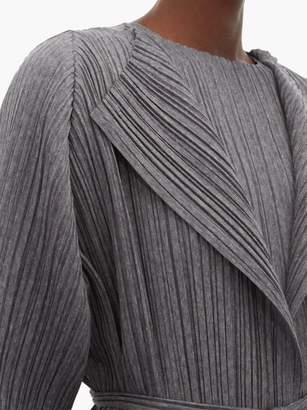 Pleats Please Issey Miyake Plisse Belted Coat - Womens - Grey