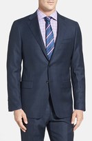 Thumbnail for your product : Hickey Freeman Classic Fit Navy Plaid Wool Suit