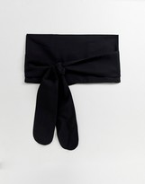 Thumbnail for your product : ASOS DESIGN black fabric obi belt