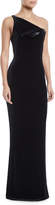 Thumbnail for your product : Emporio Armani One-Shoulder Velvet Jersey Column Evening Gown w/ Satin Trim