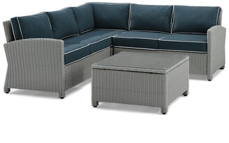 Crosley Furniture Bradenton 4Pc Outdoor Wicker Sectional Set