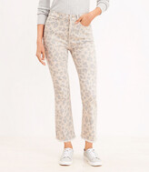 Thumbnail for your product : LOFT Frayed High Rise Kick Crop Jeans in Leopard Print
