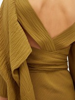 Thumbnail for your product : Petar Petrov Amee Open-back Crinkled Silk-crepe Dress - Khaki