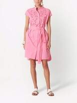 Thumbnail for your product : Carolina Herrera Floral Embroidered Belted Shirt Dress