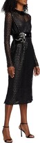 Thumbnail for your product : Yigal Azrouel Serenity Fishnet & Patent-Leather Midi-Dress
