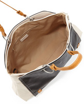 Thumbnail for your product : Neiman Marcus Jillian Tonal Faux-Leather Tote Bag, Black/White
