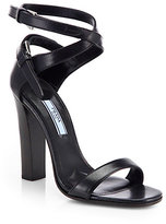 Thumbnail for your product : Prada Crisscross Strappy Leather Sandals