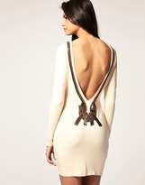 Thumbnail for your product : ASOS DESIGN Embellished Dress with Open Back