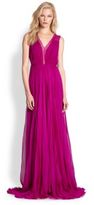 Thumbnail for your product : Rebecca Taylor Shirred Chiffon Gown