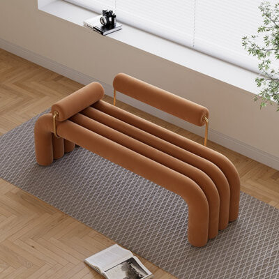 Everly Quinn Modern Cream Style Light Luxury Bench