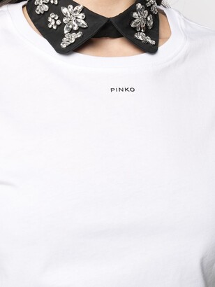 Pinko crystal-embellished logo-print T-Shirt