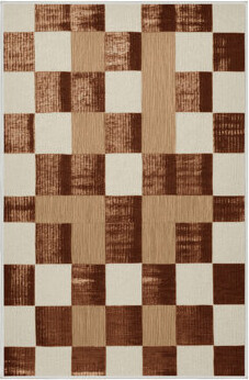 Rosecliff Heights Machine Washable Checkered Beige Area Rug