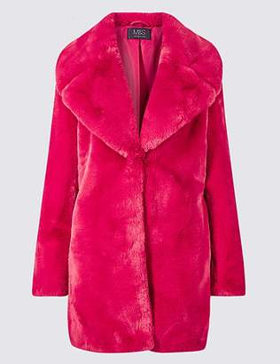 M&S Collection Single Breasted Faux Fur Jacket