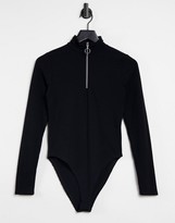 Thumbnail for your product : New Look zip turtle neck body in black