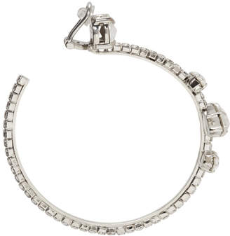 Miu Miu Silver Crystal Hoop Clip-On Earrings