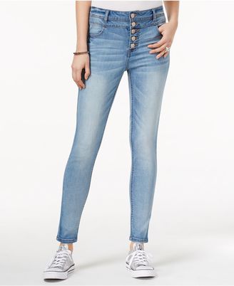 Tinseltown Juniors' High-Waist Five-Button Skinny Jeans