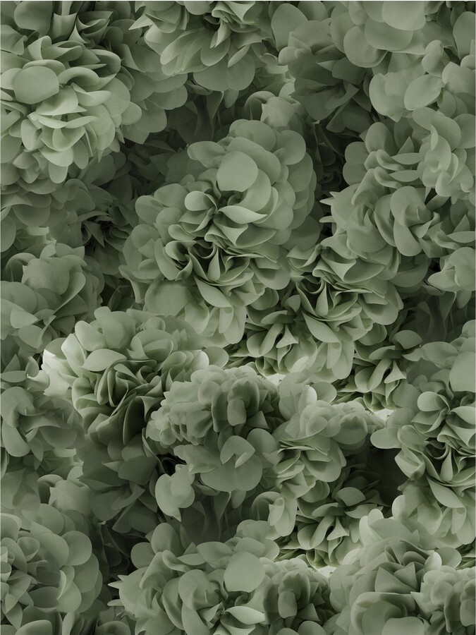 Andrés Reisinger Moooi Large Hortensia Green Rectangle Rug In Wool With Blind Hem Finish