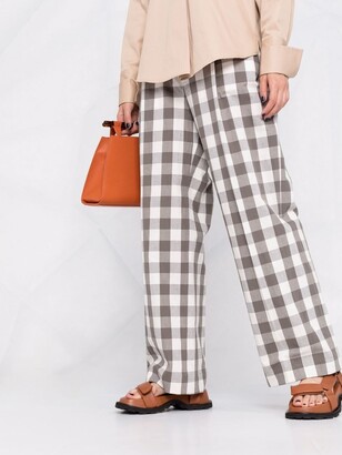 Jejia Checked Wide-Leg Trousers
